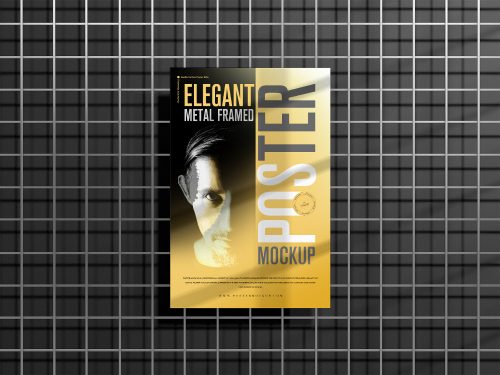 Metal Framed Poster Free Mockup