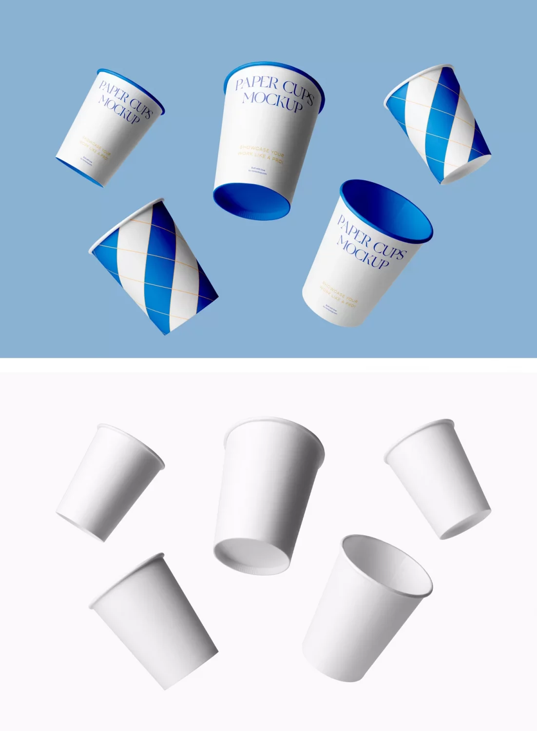 Paper Coffee Cups Free Mockup