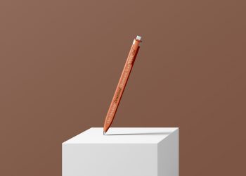 Pen on Box Free Mockup