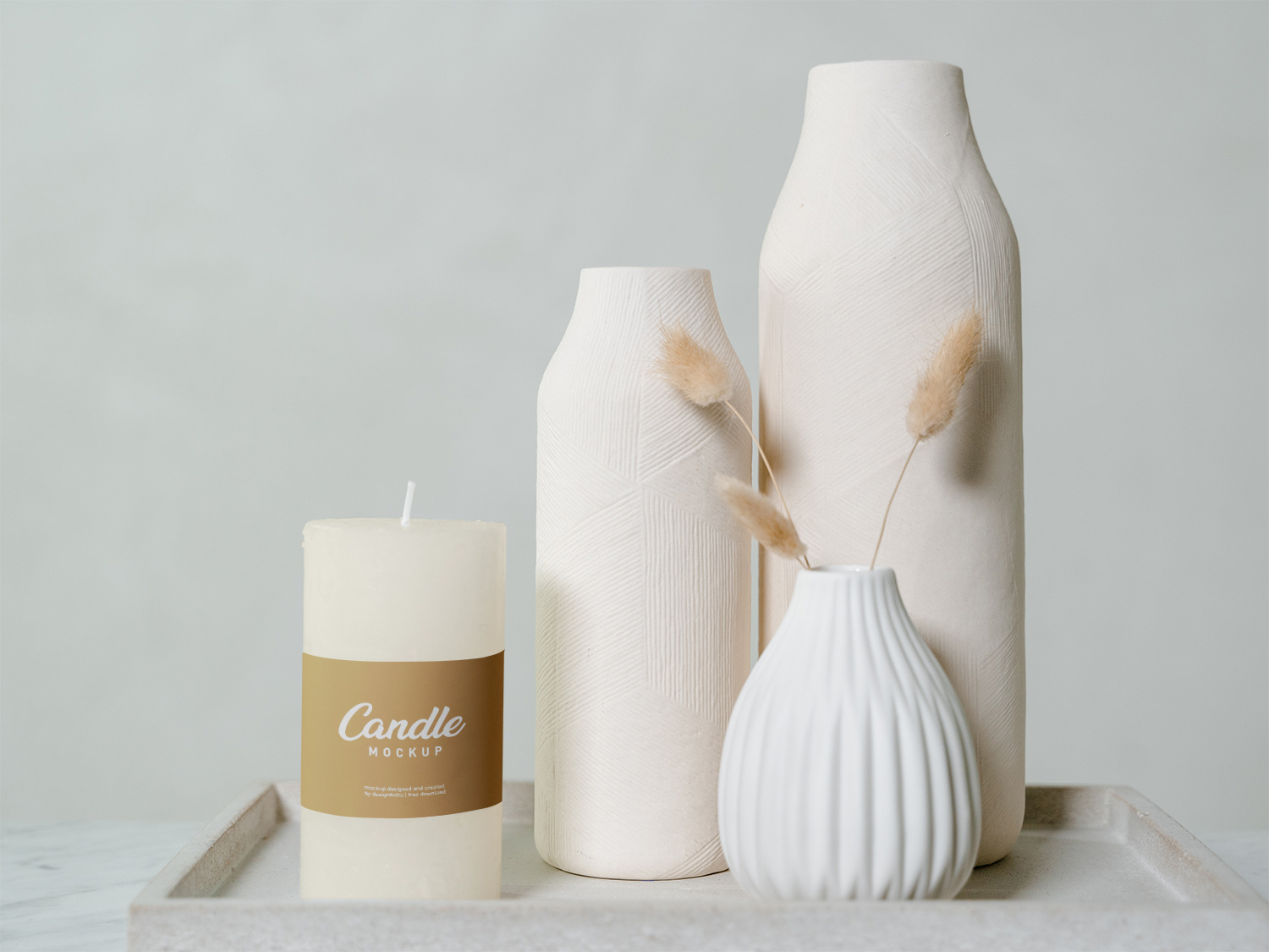 Pillar Candle Label Free Mockup