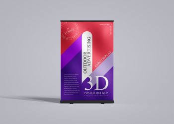 3D Display Poster Free Mockup