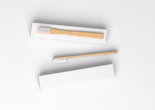 Bamboo Toothbrush with Box Free Mockup