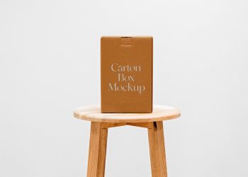 Box on Chair Free Mockup