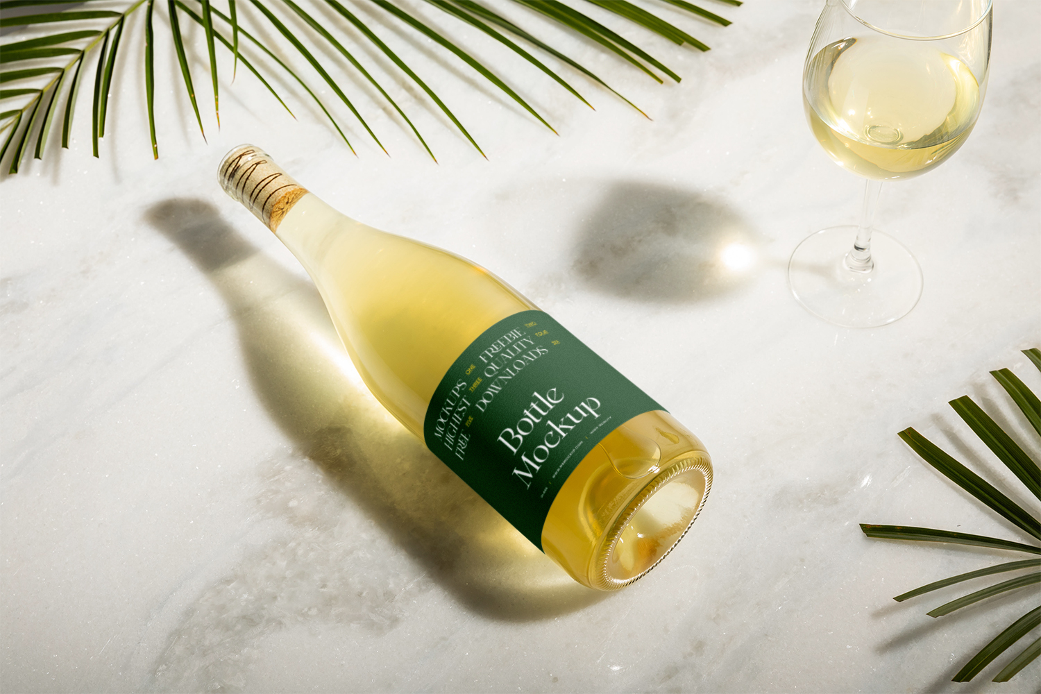 Champagne Bottle Free Mockup