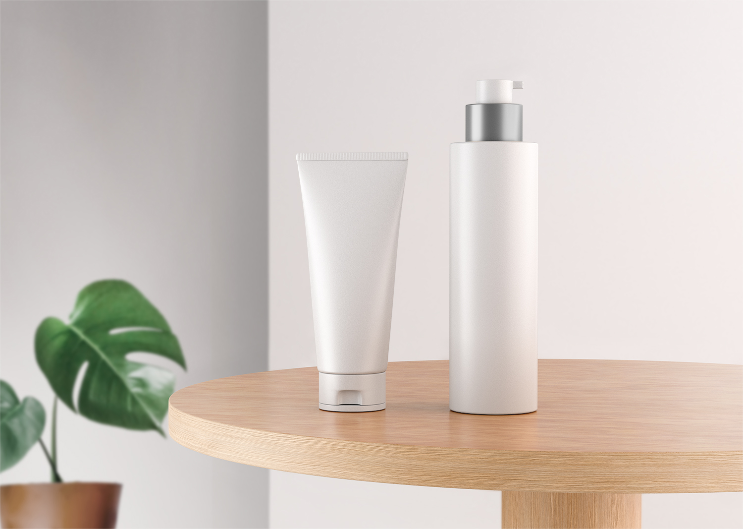 Cosmetic Tube and Pump Bottle Free Mockup