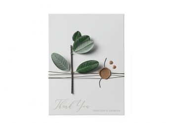 Envelope with Ficus Free Mockup