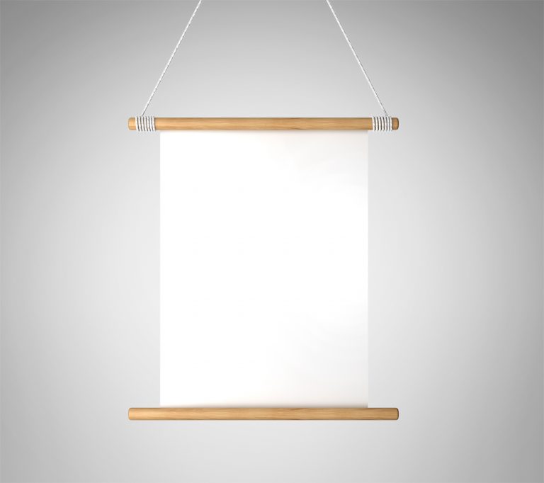 Hanging Wooden Frame Poster Free Mockup — Free Mockup World