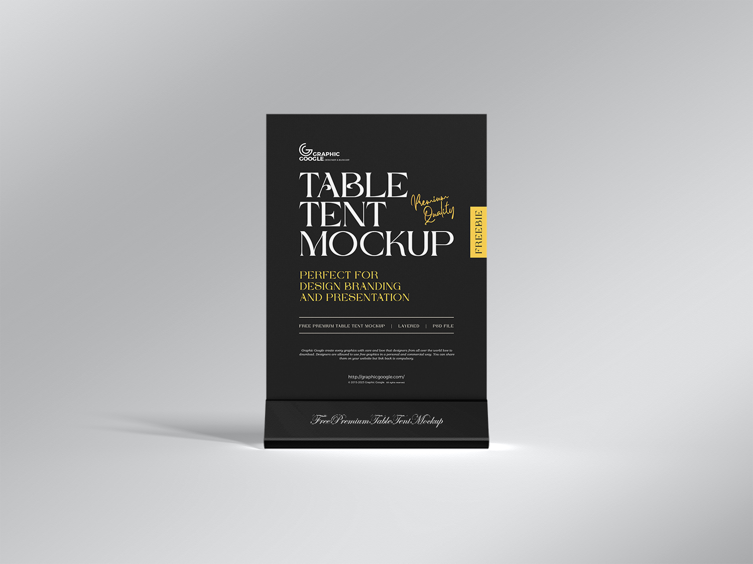 Free Table Tent Mockup