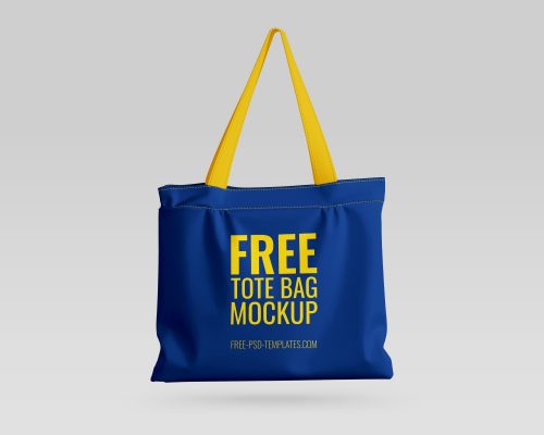 Front and Perspective View of Tote Bag Free Mockups