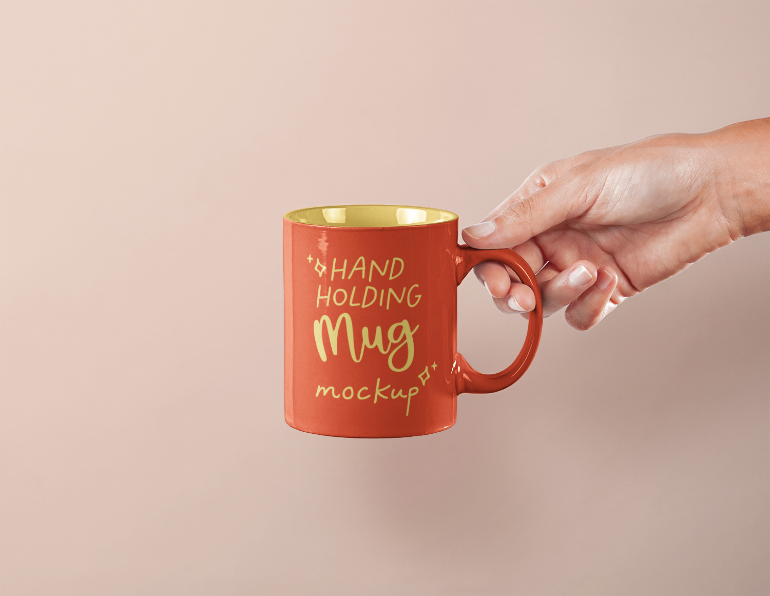 Hand Holding Mug Free Mockup