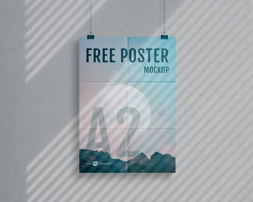 Hanging Minimal Posters Free Mockups