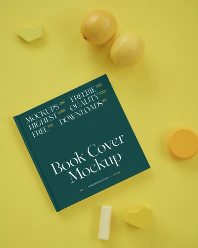 Hard Cover Book on Desk Free Mockups