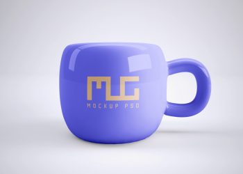 Round Ceramic Mug Free Mockup
