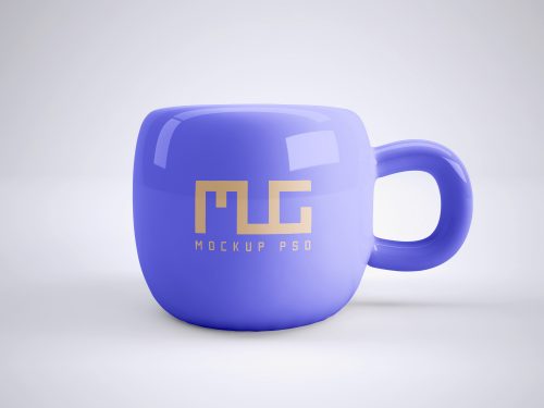 Round Ceramic Mug Free Mockup