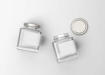 Square Glass Jar Free Mockup