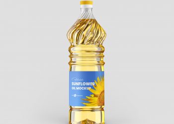 Sunflower Oil Bottle Free Mockup