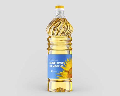 Sunflower Oil Bottle Free Mockup