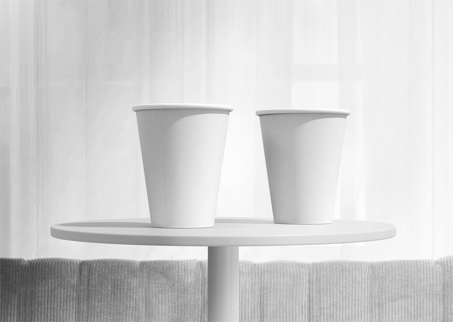 Two Paper Coffee Cups Free Mockup