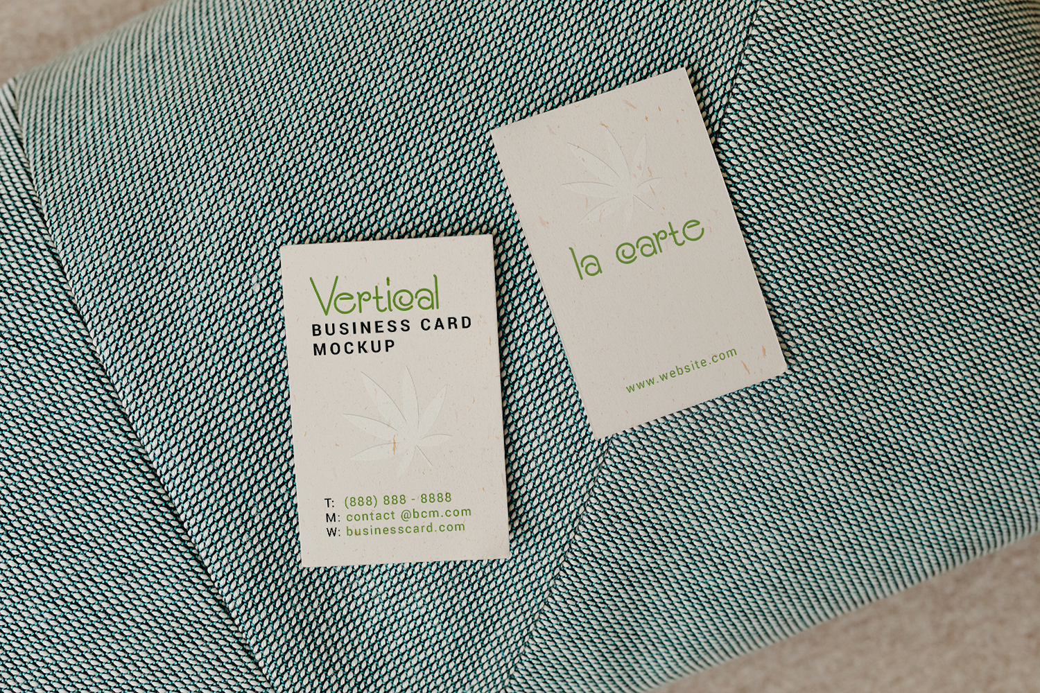 Two Vertical Business Cards Free Mockup