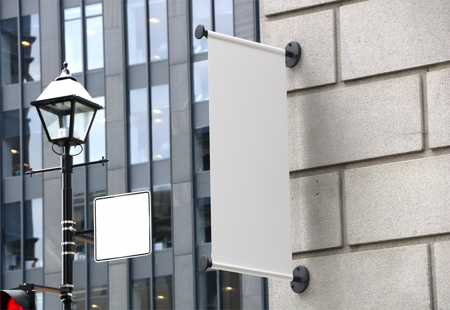 Vertical Shop Sign Free Mockup