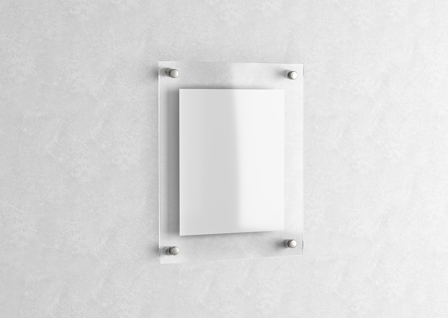 Wall Mounted Glass Name Plate Free Mockup