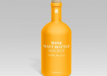 Wine Matt Bottle Free Mockup