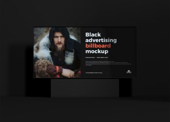 Black Advertising Billboard Free Mockup