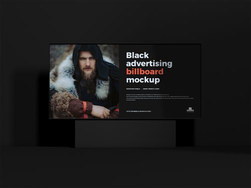 Black Advertising Billboard Free Mockup