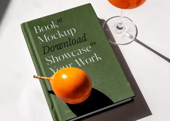 Book Cover on Table Free Mockup