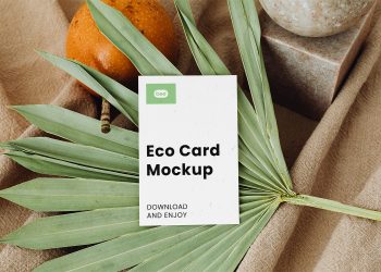 Business Card on Leaf Free Mockup