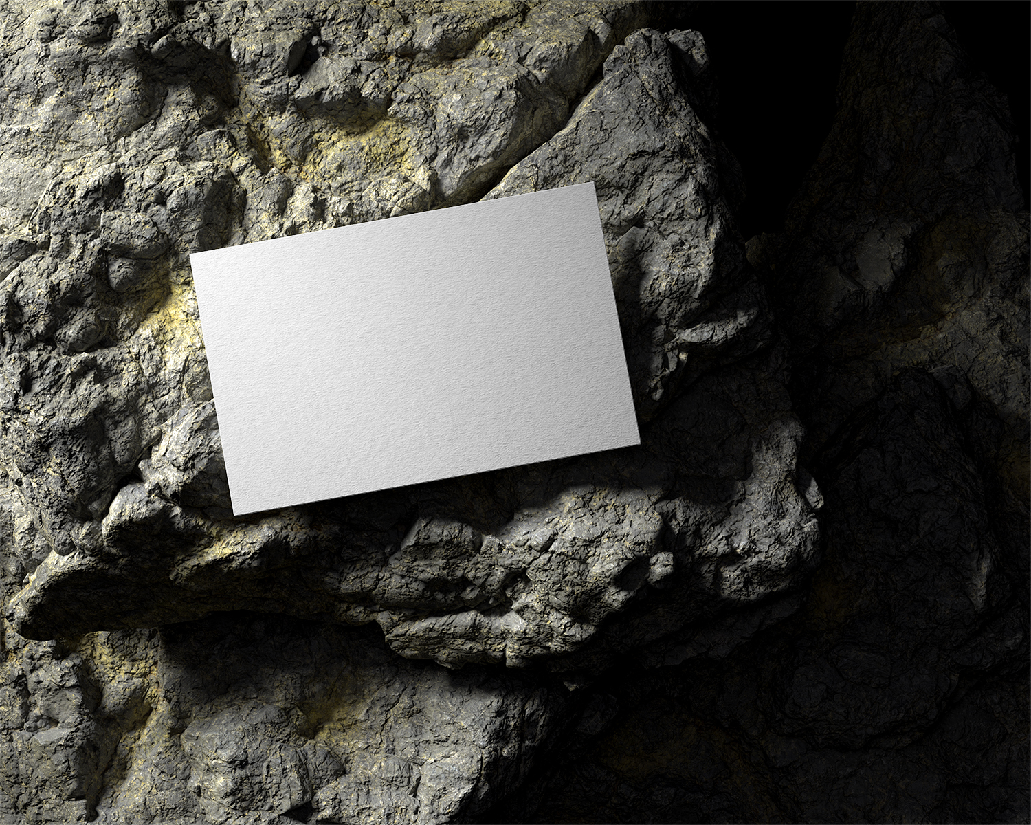 Business Card on Rock Free Mockup