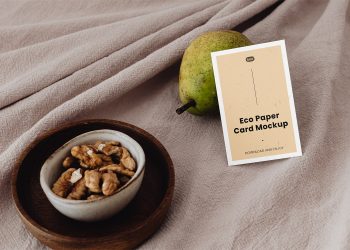 Business Card with Walnuts Free Mockup