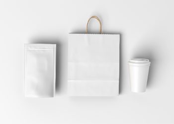 Coffee Pouch and Cup Free Mockup