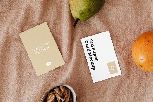 Double Eco Business Card Free Mockup