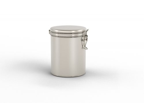 Tin Jar with Metal Clamp Free Mockup