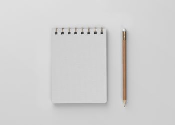 Linen Spiral Notebook Free Mockup