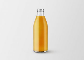 Orange Juice Glass Bottle Free Mockup