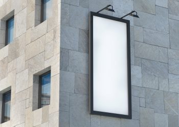 Outdoor Vertical Building Billboard Free Mockup