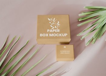 Paper Gift Box Free Mockups
