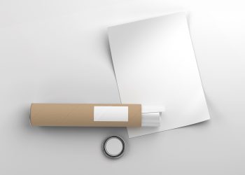 Poster with Paper Tube Free Mockup