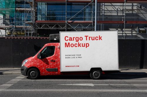 Small Cargo Truck Free Mockup