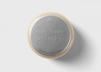 Top View of a Body Butter Jar Free Mockup