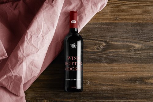 Wine with Blanket Free Mockup