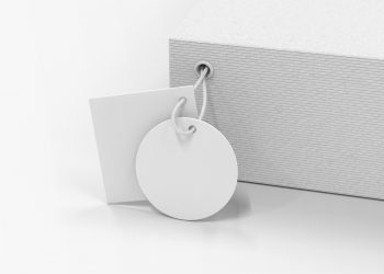 Box with Label Tags Free Mockup