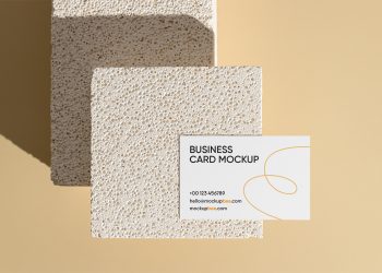 Business Card with Brick Free Mockup
