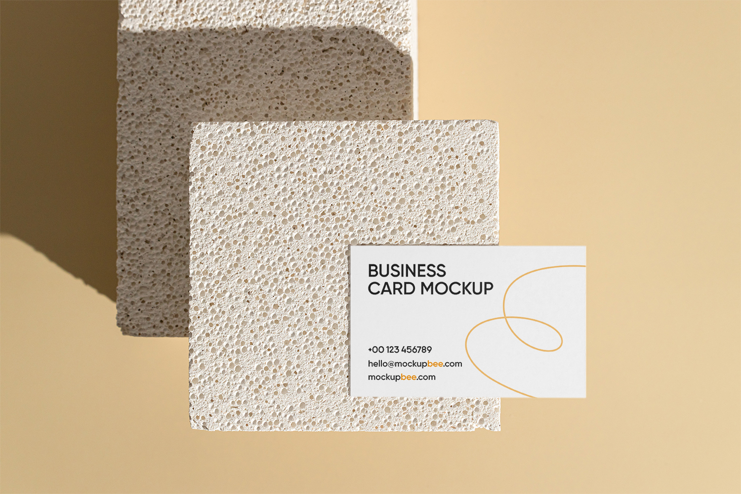 Business Card with Brick Free Mockup