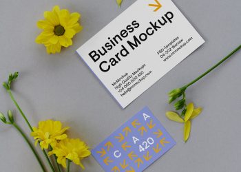 Business Cards on Floor Free Mockup 02