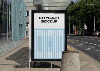 Citylight on a Bus Stop Free Mockup