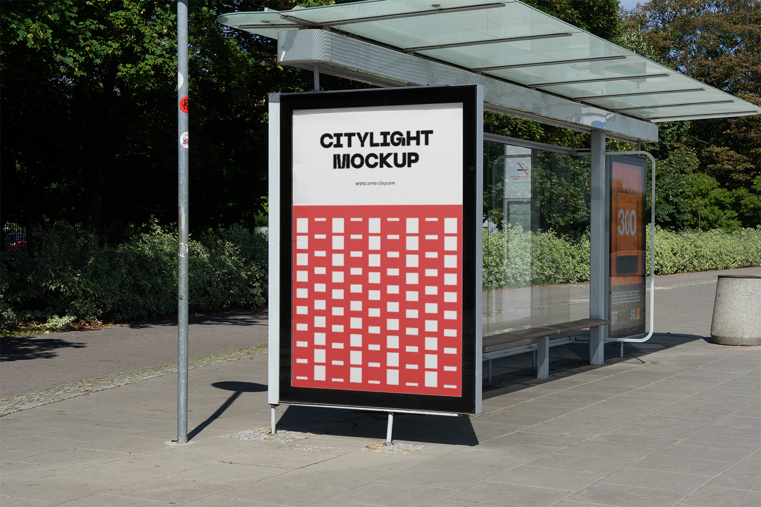 Citylight on a Bus Stop Free Mockup