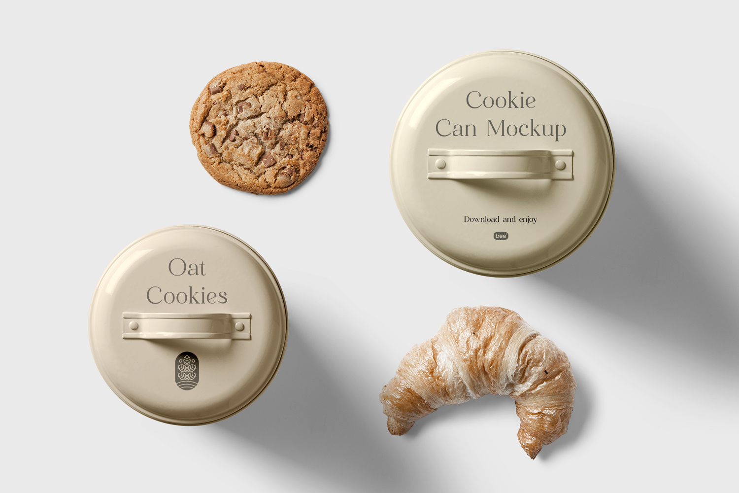 Cookie Can Top View Free Mockup